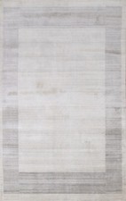 Tapis Moderne Gabbeh Doux En Soie Avec Bordure 5'X8' Fait Main Pour Foyer