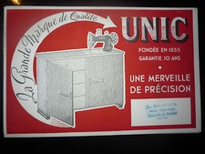 BUVARD PUBLICITAIRE POUR LES MACHINE A COUDRE UNIC