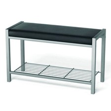 Range-Chaussures Effet Cuir "Paula" 80cm Noir