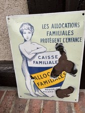 plaque émaillée Allocations Familiales