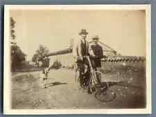 A vélo  Vintage albumen print