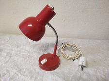 Ancienne Lampe de bureau inclinable en métal rouge