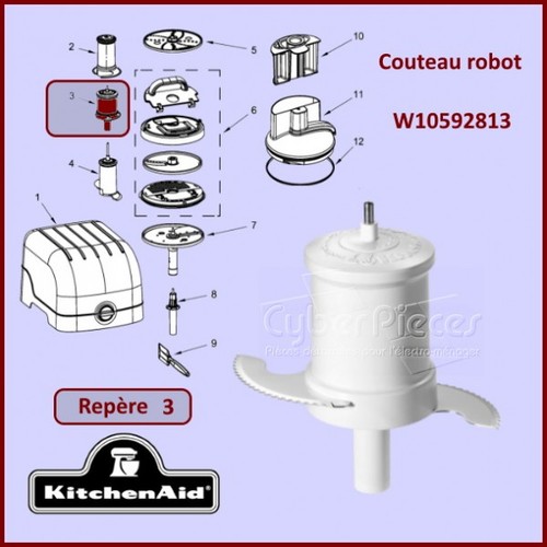 Couteau robot kitchenaid - couteau,