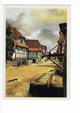 PEINTURE  PEINTRE  M. CHARVET  EN ALSACE  MAISONS A COLOMBAGE