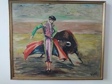 Toile Toreador Corrida Signée
