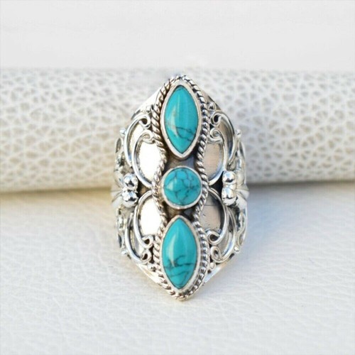 Turquoise bague 925 - turquoise,
