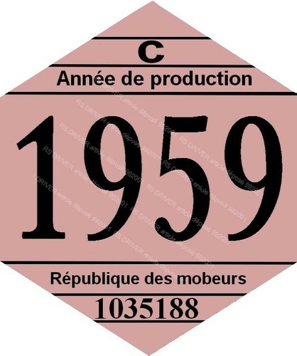 Vignette 1959 pour mobylette - ,