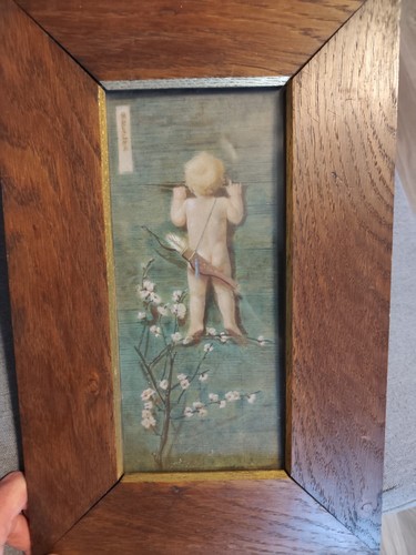 Rare tableau pastel - , putti