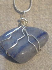 Blue Quartz Pendant On A