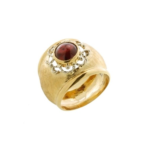 Bague ancienne grenat ronde - ancienne,