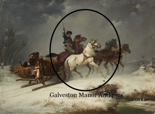 Winter landscape with sled - winter,