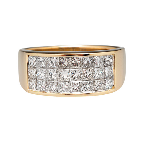 Bague alliance diamant - , or