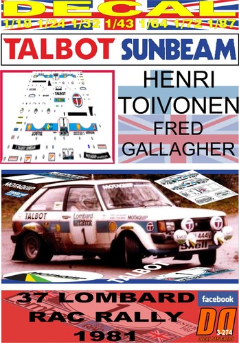 Decal talbot sunbeam lotus - talbot,