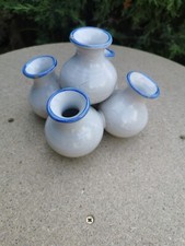 Poterie en terre cuite émaillée blanche et bleu de jardinières fondues, fondue 5