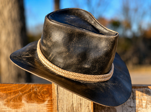 Chapeau cowboy cuir - de,