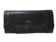 PORTEFEUILLE CHLOE 3P0376-043 PORTE MONNAIE CUIR GRAINE NOIR + BOITE WALLET 625€