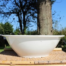 Bassine de toilette en faïence Creil et Montereau modèle blanc cassé shabby