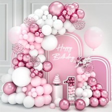 Kit Arche Ballon Rose - 102 Pièces Ballons Anniversaire Ballon Rose Et Blanc ...