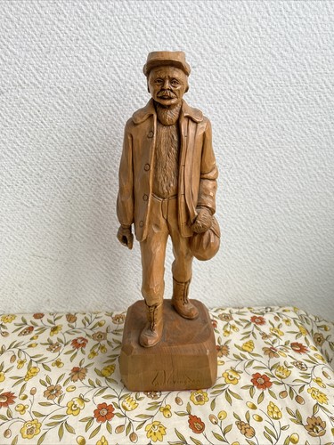 Ancienne statuette bois - statuette,
