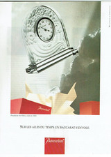 publicité Advertising  1122  1991   cristal Baccarat   pendulette art-déco