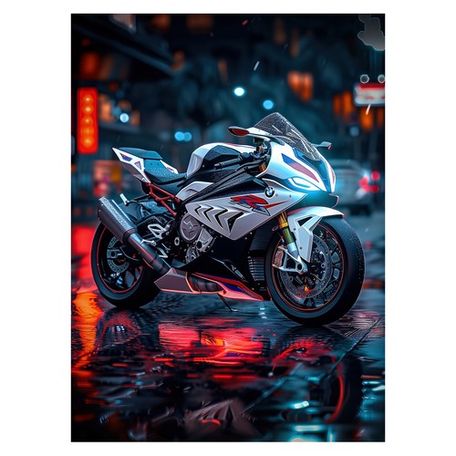 Affiche néon moto - néon, de