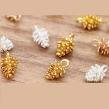 Pendentif Pomme de pin en Argent ou plaqué Or, Homme Femme Collier option chaine