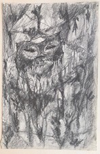 JACQUES THIOUT 1913-1971 Dessin Portrait Masque Commedia dell'Arte Carnaval #12