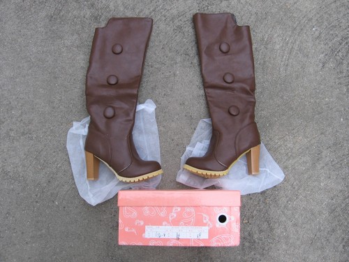 Faux leather fashion boots - leather,