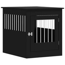 Meuble de cage pour chiens 64,5 x 80 x 71 cm bois d'ingénierie noir Helloshop26