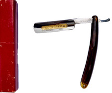 RASOIR COUPE-CHOUX THIERS-ISSARD MODÈLE SPARTACUS LAME 5/8 ÉVIDÉE RARE avec étui