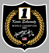 STICKER KEVIN SCHWANTZ CHAMPION DU MONDE MOTO 500 SUPERBIKE 9cm BIDE 34 SD049