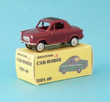 Car-Horse Vespa 400 bordeaux  style Dinky cij jrd ancien stock