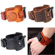 Bracelet de montre manchette en cuir pour Apple iWatch Ultra 2 Series-9 8 7 6 5 SE 38/40/44mm