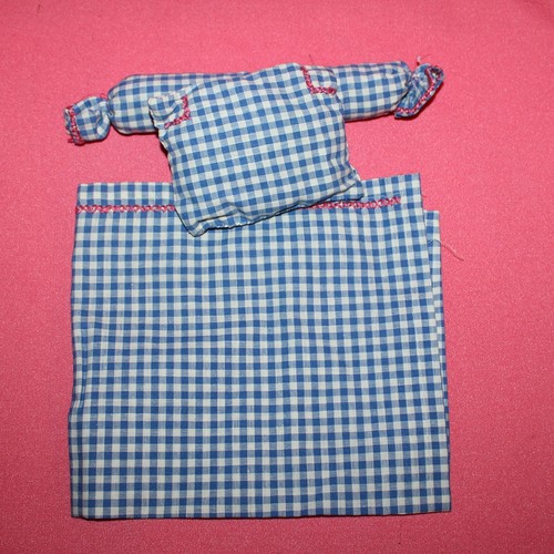 Draps vichy lit pour poupée