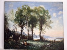 HUILE SUR TOILE PAYSAGE ANIMÉ