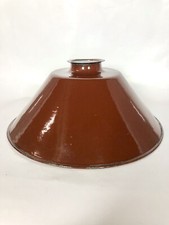 Suspension d'atelier En Métal émaillée Marron Rouge 1940/50 Vintage Ancienne