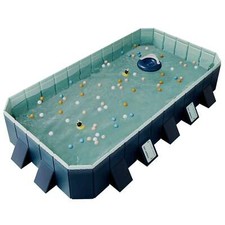 Piscine non gonflable 4m, grande piscine d'extérieur pliable pour jardin et fête