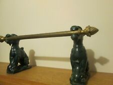 CHENETS CHIMÈRES CHEMINÉE FONTE ÉMAILLÉE XIX SERRE LIVRES GARGOUILLES ART DECO