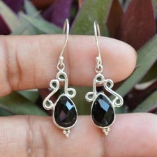 Véritable Onyx Noir Boucles