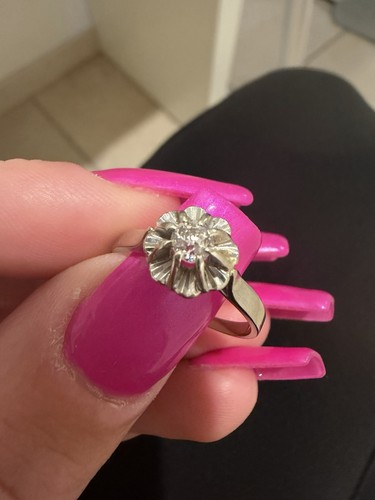 Bague solitaire blanc - or,