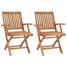 Lot de 6 Chaises Pliables de Jardin Sièges Patio Bois de Teck Solide vidaXL