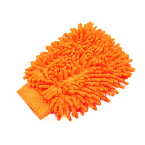 Chenille microfibre orange - microfibre,