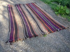 Tapis rayé tribu/berbère ancienne/couvre lit, Algérie/poil de chameau/Afrique