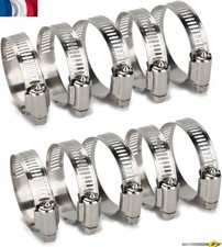 10 X collier de Serrage en Métal pour durite tuyau eau tube Ajustable 16 à 32mm