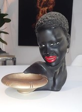 BUSTE AFRICAIN VALLAURIS VINTAGE EN PLATRE VERS 1950