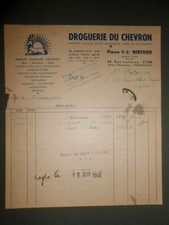 facture ancienne droguerie du chevron lyon 1946 produits chimiques