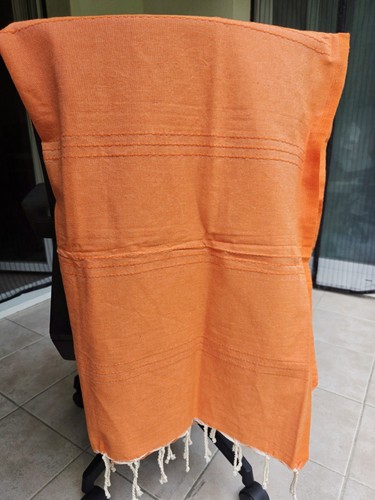 Fouta plat orange - plat,