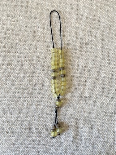 Chapelet perles vintage jaune