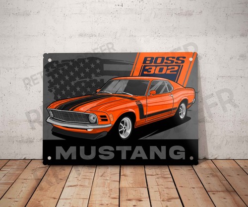 Plaque métal vintage mustang - métal,