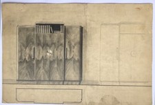 Dessins Ancien Projets Art Nouveau Mobilier Armoire Lit XIXème Siècle